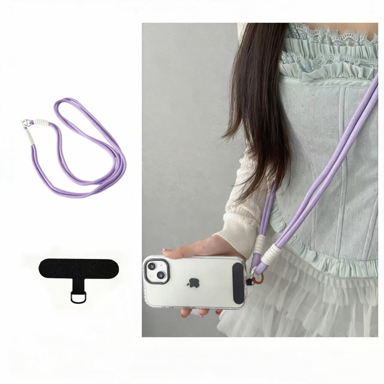 핸드폰 스트랩 목걸이형 컬러 파라코드 스트랩 다용도 휴대폰 줄, 1개, 퍼플 5,900원