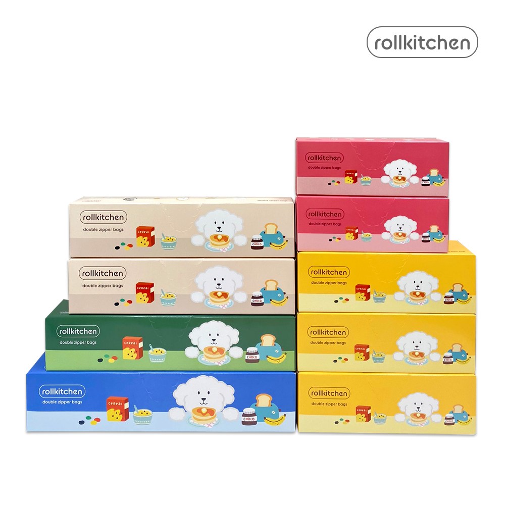 롤키친 스탠딩 더블 지퍼백 5종 세트 (230매), 1개 27,800원