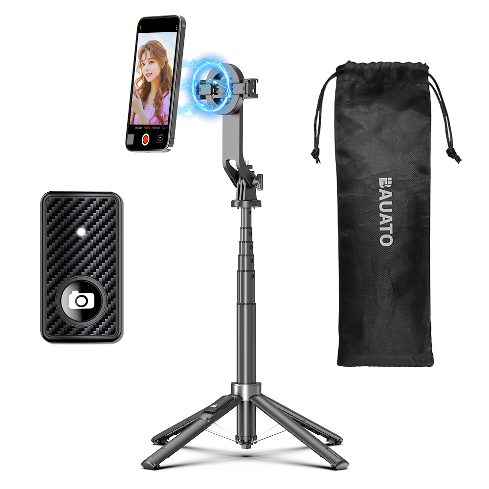 바우아토 락모즈 맥세이프 미니 초경량 광각 촬영 모드 원터치 블루투스 사각 지지 셀카봉 삼각대, D-B-0376, 블랙, 1개 32,800원