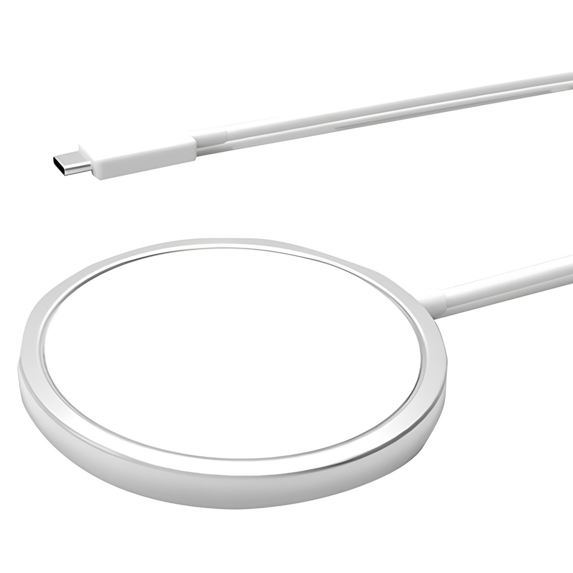 감성공장 맥세이프 호환 고속 무선충전기, 실버 + 화이트, 1개, 현재가 13,630원