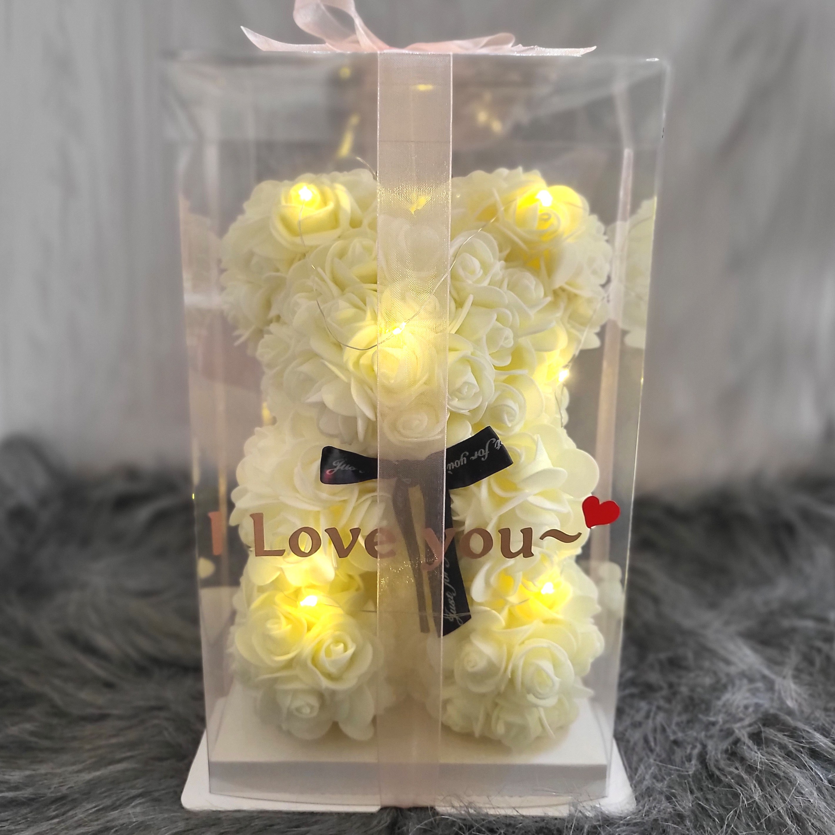 장미 곰돌이 로즈베어 플라워 기념일 선물 [ I Love you레터링+LED포함] 24,900원