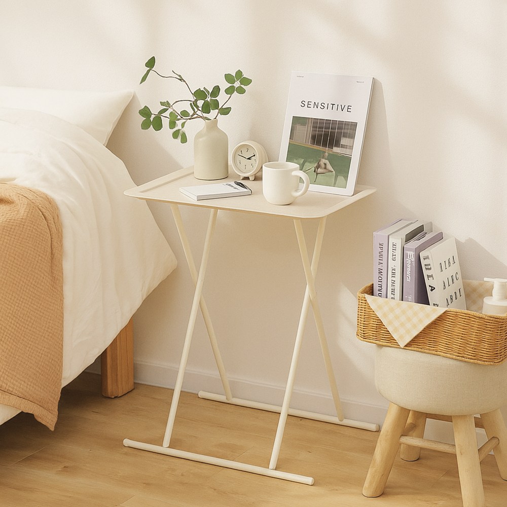 벨라까사 심플한 사각 사이드 보조 접이식 테이블 14,890원