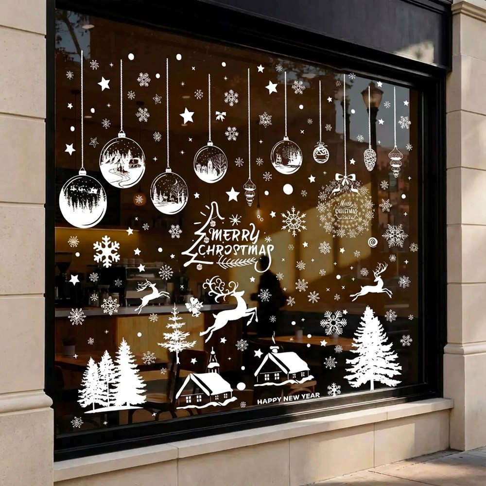 디심플 크리스마스 창문 스티커 장식소품 유리창 스티커 세트, 9장세트 1개 4,900원
