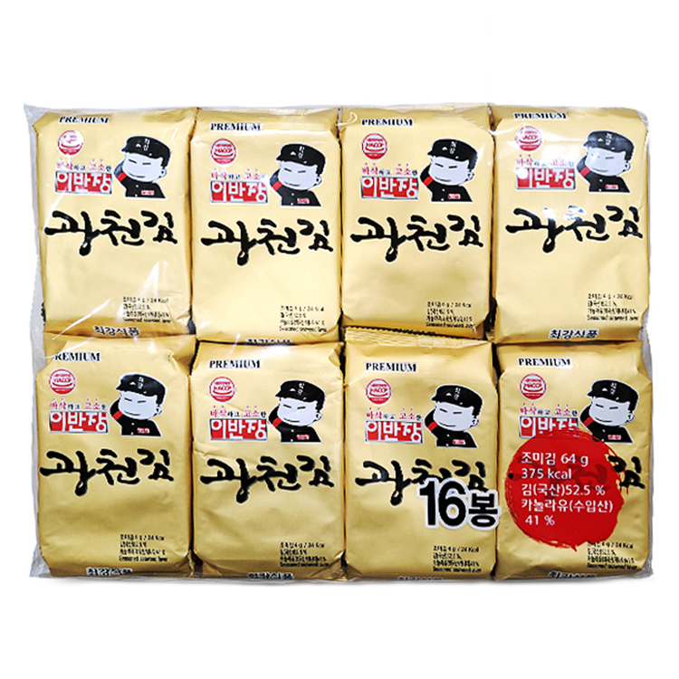 이반장 재래도시락 광천김, 4g, 16개 5,900원