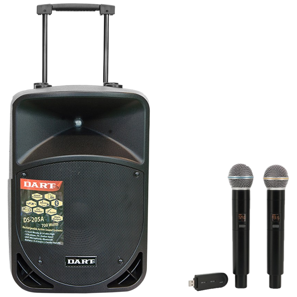 DART 다트 DS-205A 700W 12인치 포터블앰프 충전식 앰프스피커 액티브스피커 행사용 공연용 악기연주용 979,000원