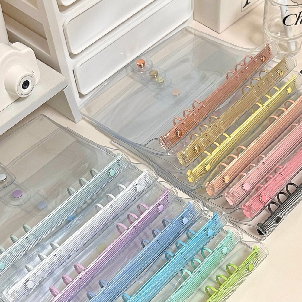 컬러 투명 6공 만년 일기 저축 다이어리 꾸미기 A5 A6 A7 커버 바인더 4,300원