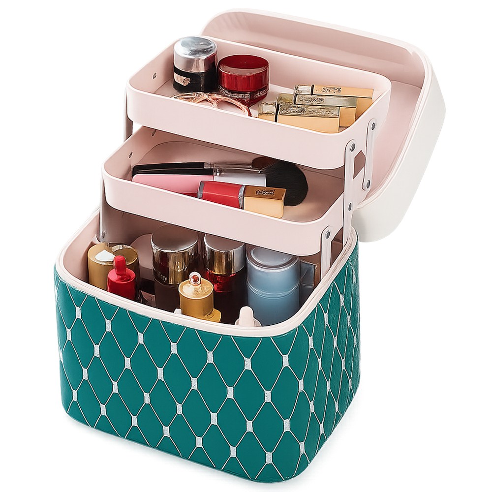 투데이리빙 대용량 3단 메이크업 박스 립스틱 거울 팩트 화장품 수납 정리 여행용 뷰티 파우치 가방 수납함 정리함 23,100원