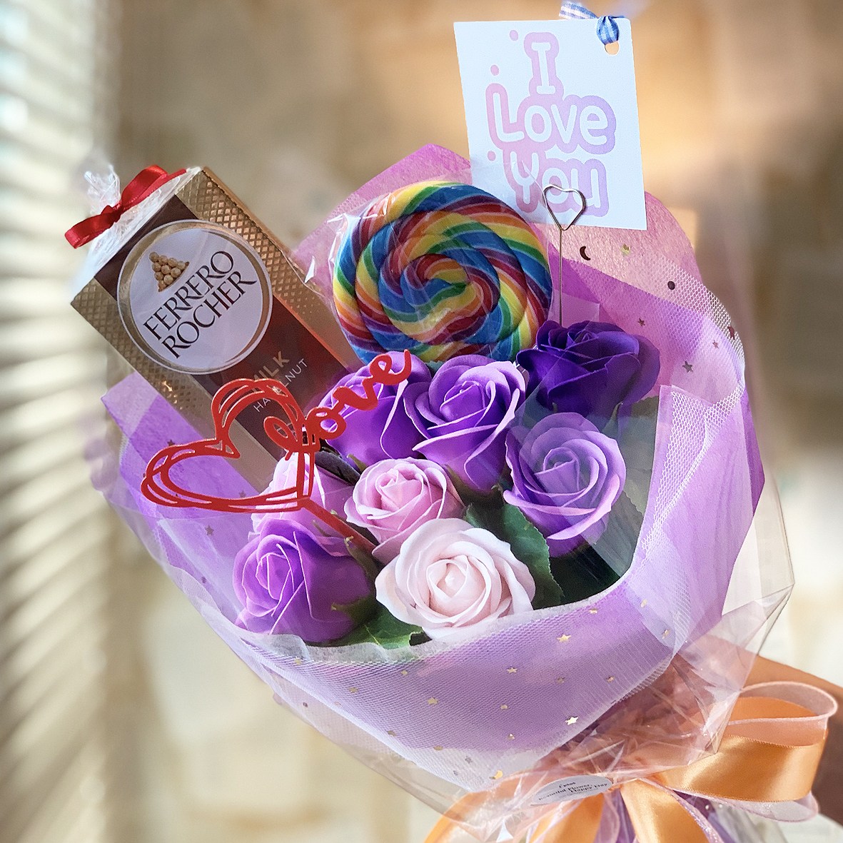 화이트데이선물 화이트데이꽃다발 초콜릿 사탕 프로포즈 여친선물 비누꽃 바이올렛꽃다발 25,600원