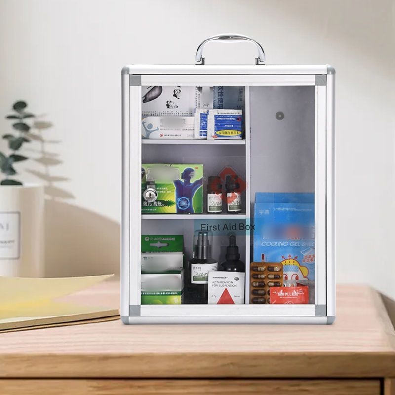 병원 벽걸이 구급함 알루미늄 구급상자 응급키트 대형 휴대용 구급상자 약상자 케이스 중대형 가정에서 산업현장까지 산업용 (박스만), 1개, 은색 67,380원