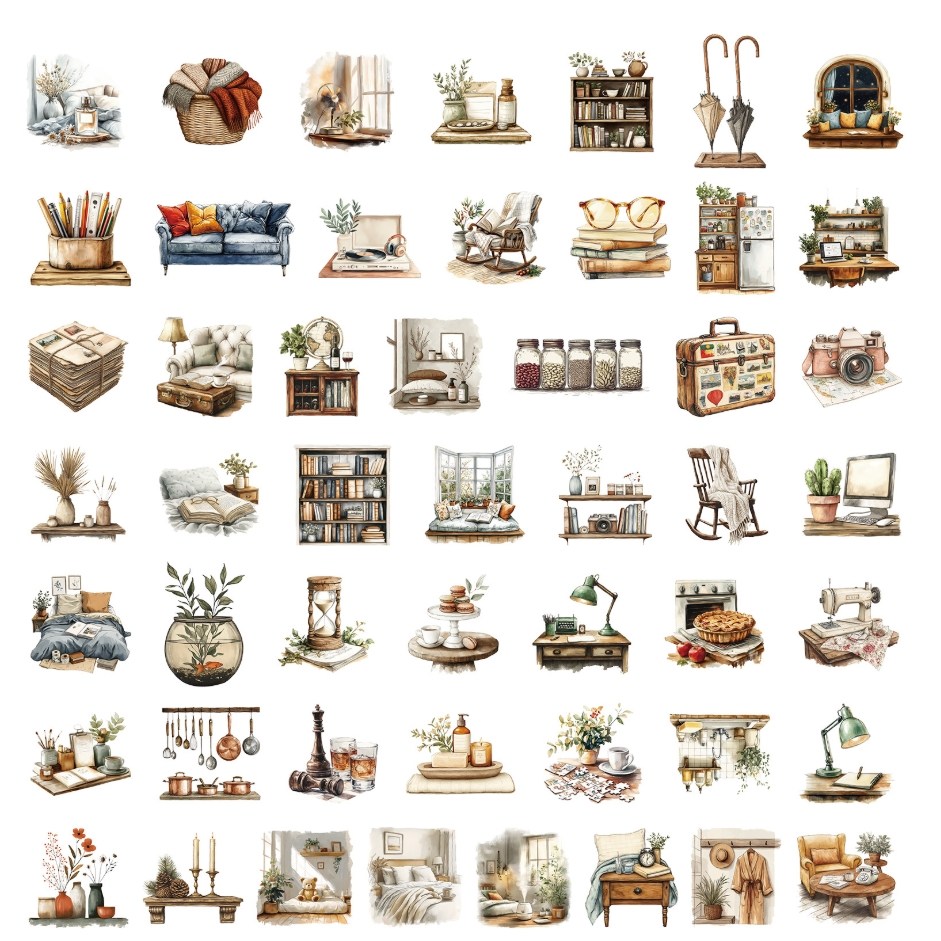 앨리스앤 빈티지 다꾸 스티커팩 홈 아트 6,100원