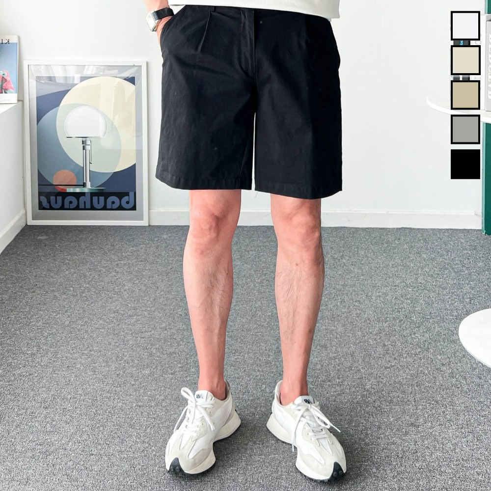 놈시크 28-40 남자 반바지 면 스판 핀턱 5부 여름 팬츠 빅사이즈 28,900원