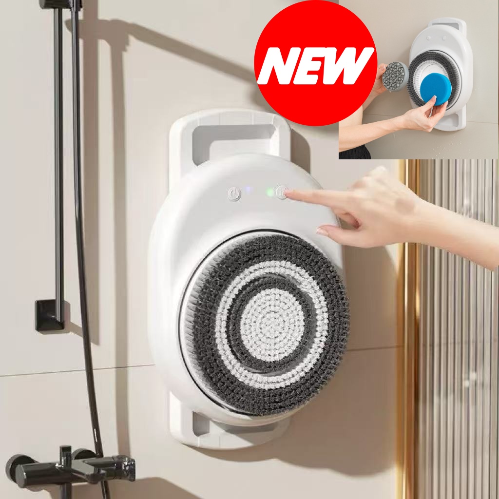 [하루마켓] 자동 때밀이기 브러쉬 벽걸이 전동 브러쉬 3단 강도 조절 충전식 마사지 바디브러쉬 59,900원