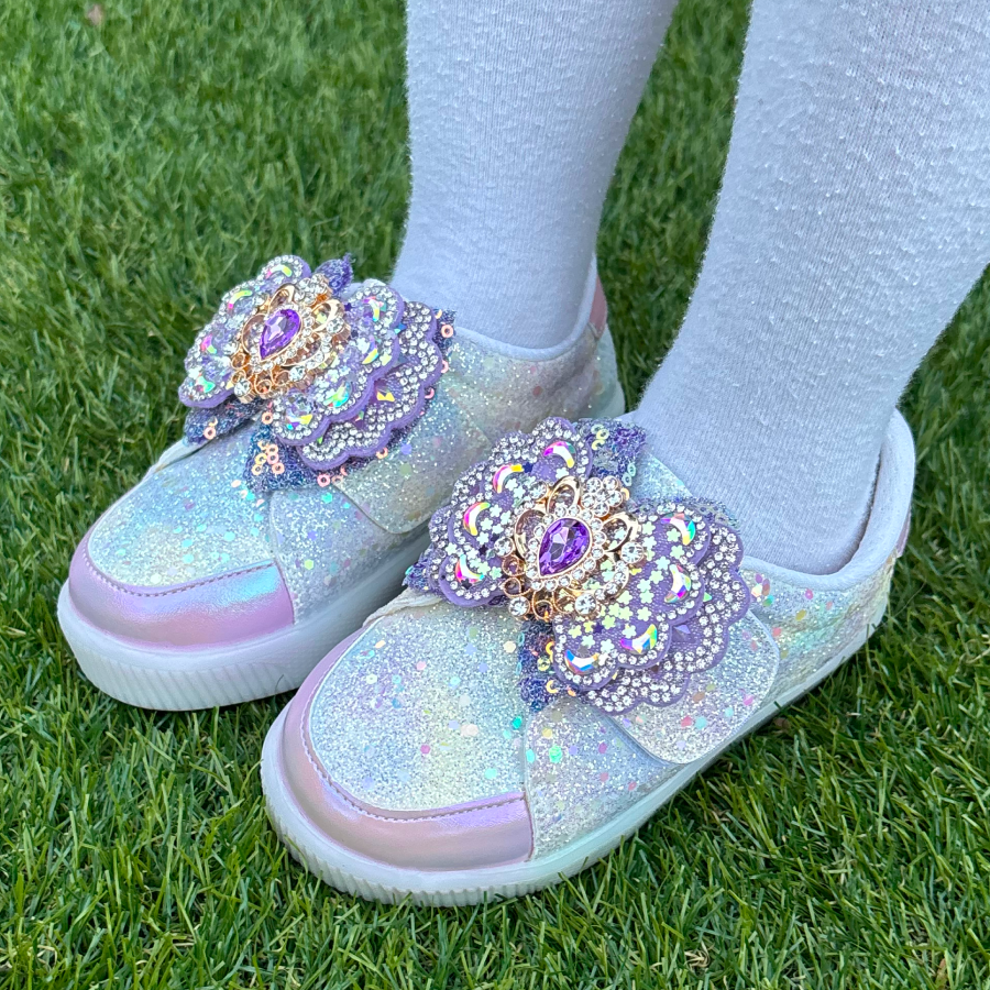 프롬베베 여아용 베라 글리터 리본 LED 여아 운동화 42,000원