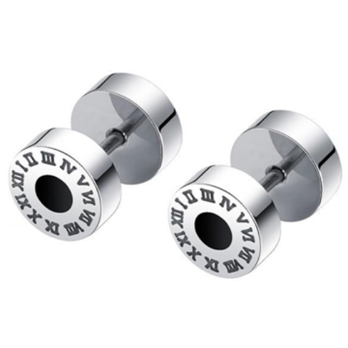 에르모사제이 맨즈 ME010 써지컬 스틸 로마 바벨 원형 실버 남자 피어싱 귀걸이 15,900원