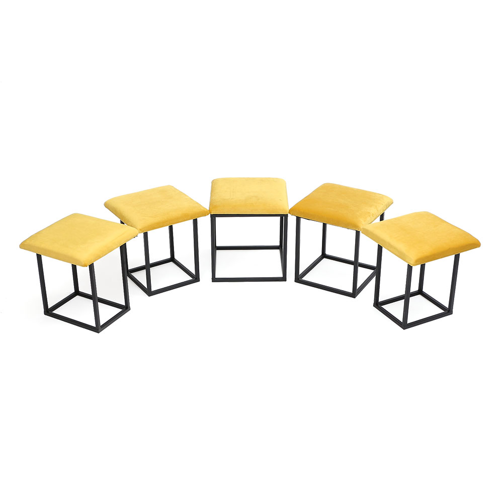 5in1 큐브 벨벳 사각스툴(35x35x36cm) (옐로우), 1개, 옐로우 119,830원