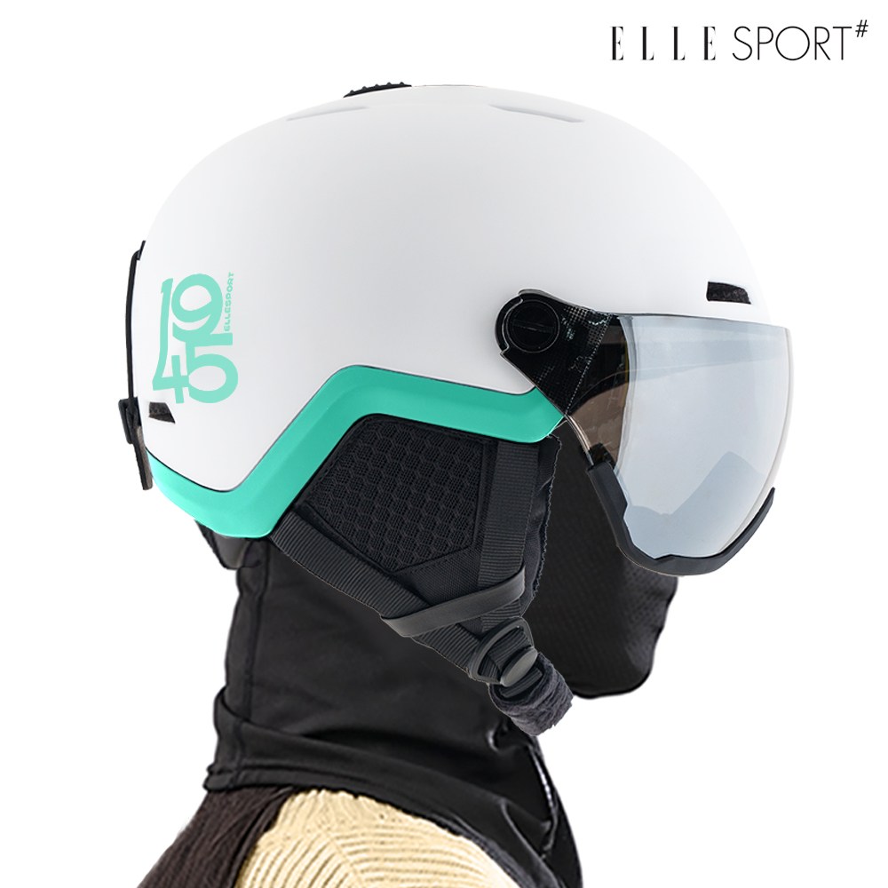 엘르 고글일체형 바이저 헬멧 이모션 EMOTION 아시안핏 통풍구 조절가능 아동 주니어 성인 대두용 스키 스노우보드 초경량, 화이트민트, 1개 99,000원