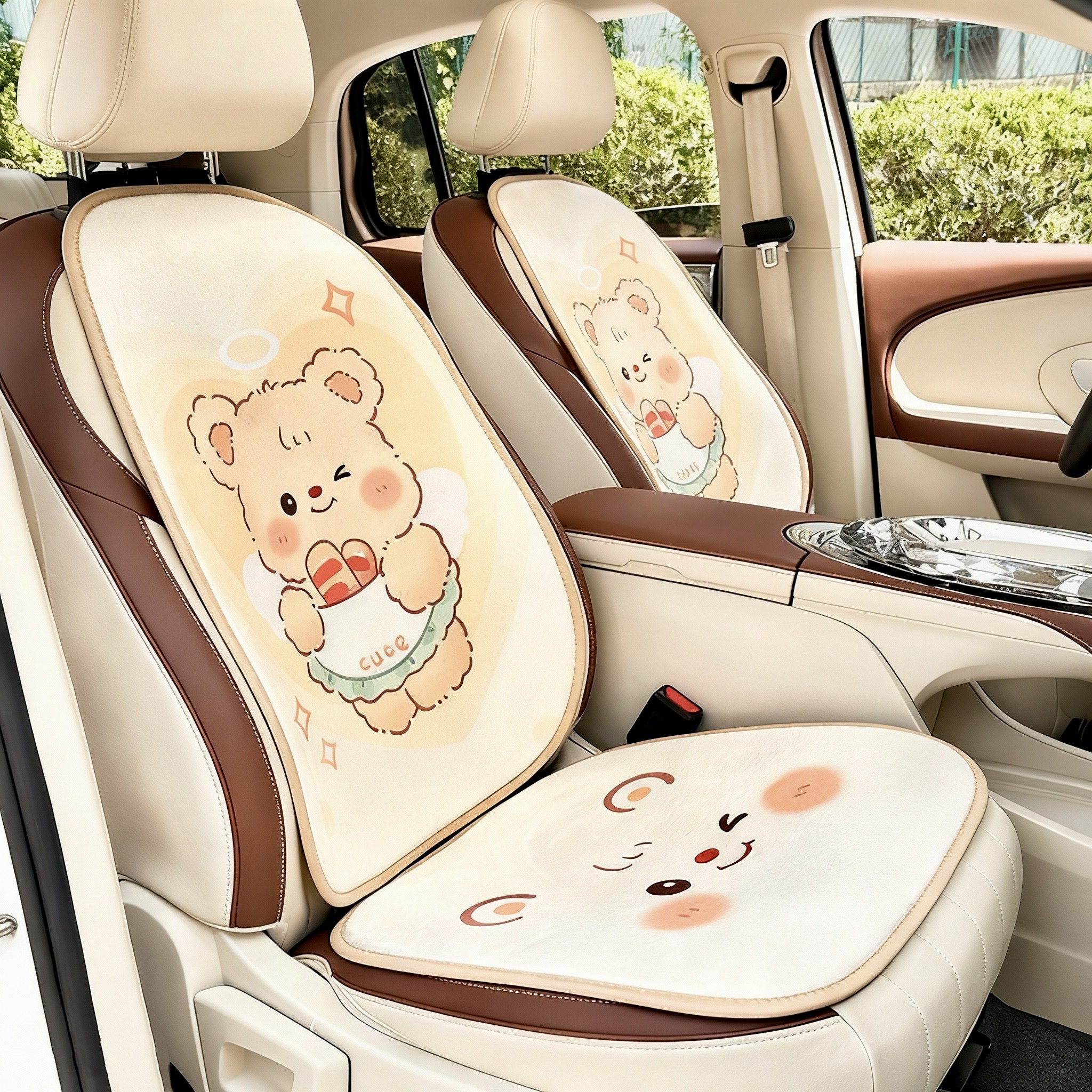 더빌리언 자동차 귀여운 겨울용 시트커버 차량용 시트 등받이 방석, 2세트, DT - 02 55,000원