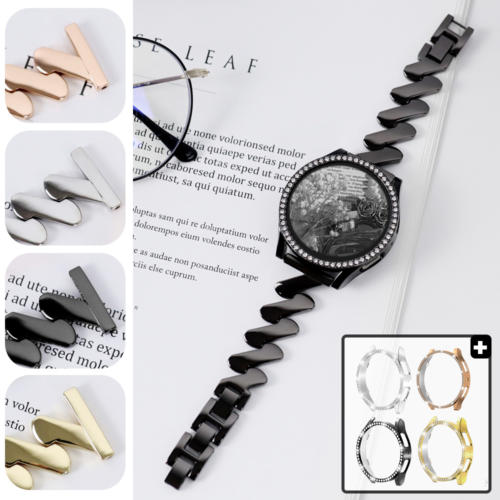 오르몽트 (세트) 갤럭시워치 스트랩 지그재그 브레이슬릿 (스트랩+커버) 메탈 시계줄 갤럭시워치7 6 5 4 호환 22,800원