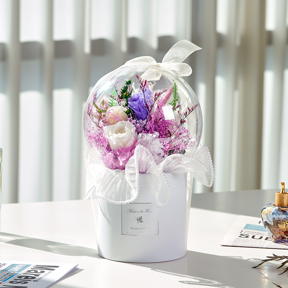 메종드플로레 시들지 않는 생화 프리저브드 플라워 LED조명 화분형 아크릴 풍선 꽃다발 꽃풍선 27,000원