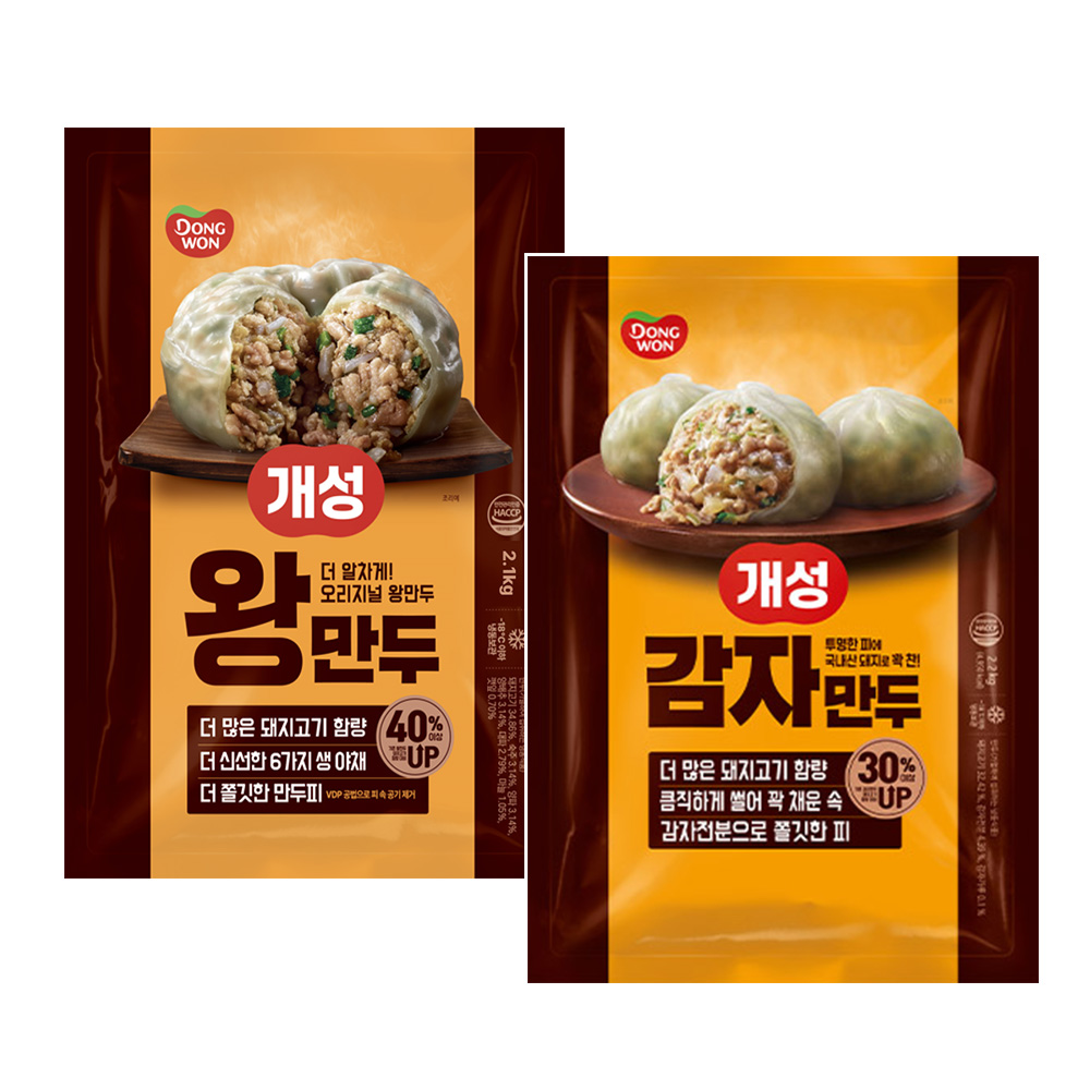 [동원] 개성 왕만두 2.1kg x1개+ 감자만두 2.2kg x1개, 1세트 29,800원
