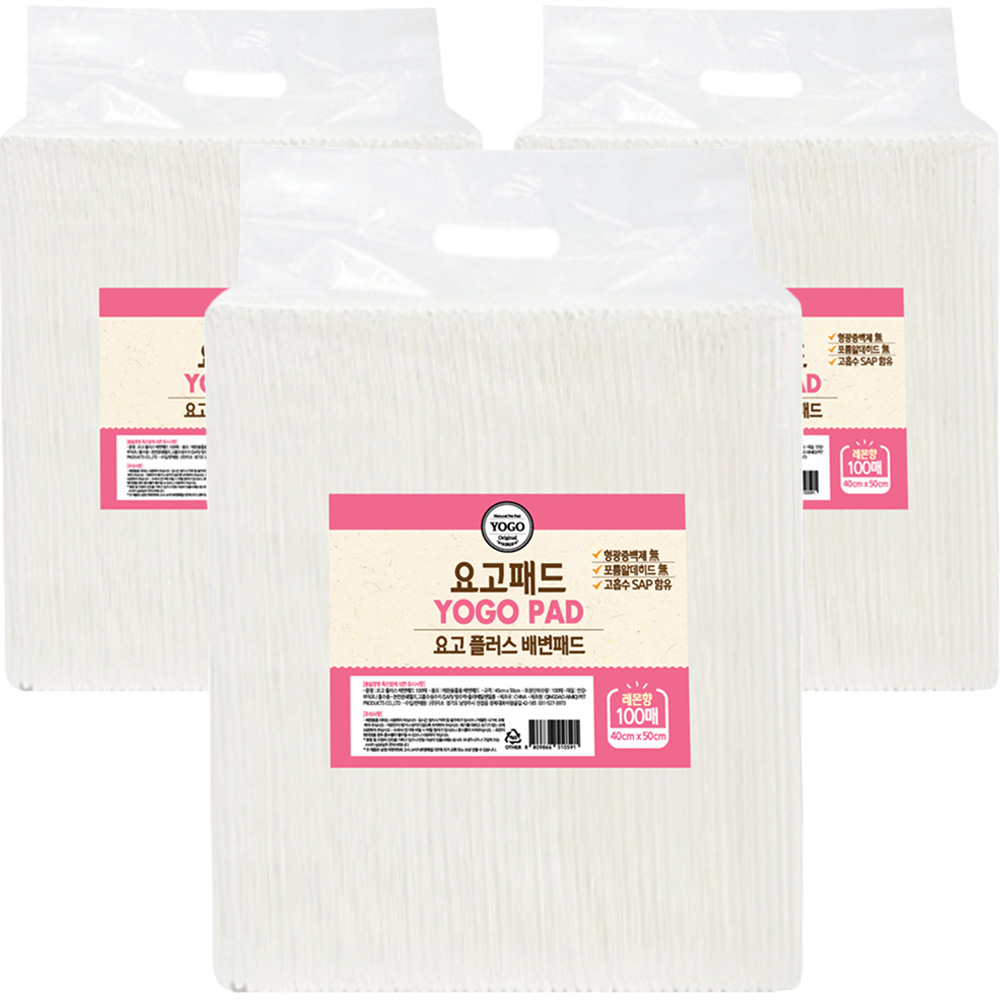 요고펫푸드 반려동물 플러스 배변패드 23g 레몬향, 100개입, 3개 24,750원