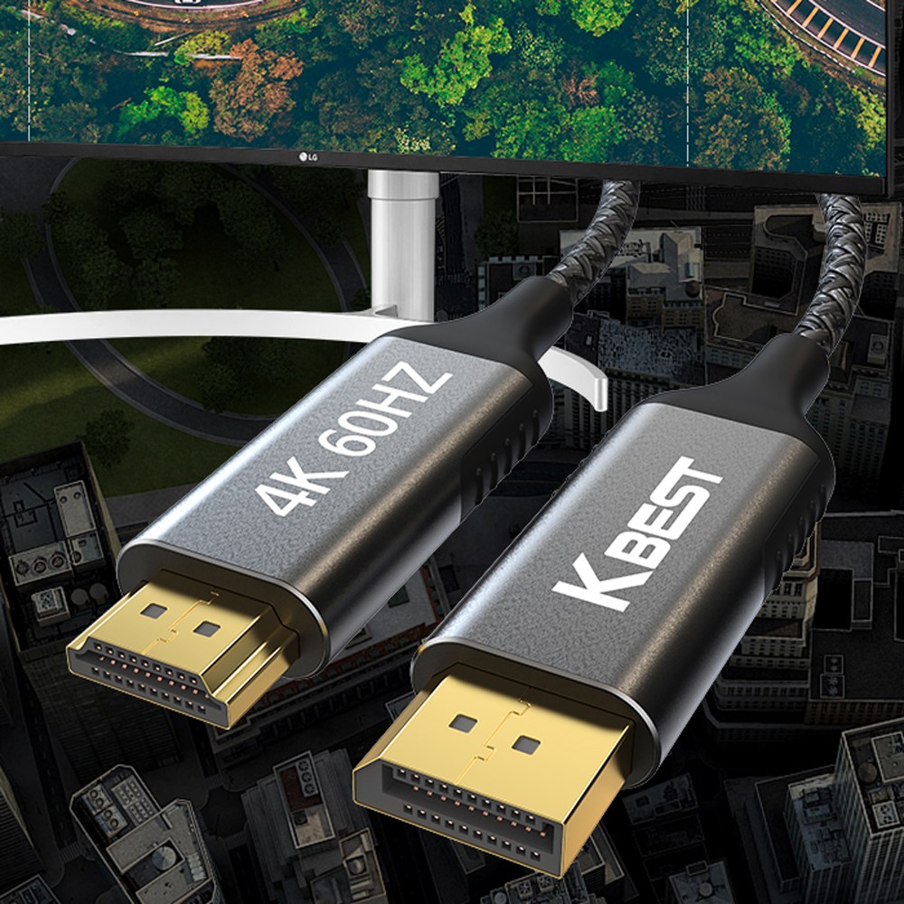케이베스트 DisPlayPort DP to HDMI 변환 4K 60Hz 젠더 케이블 1M 16,000원