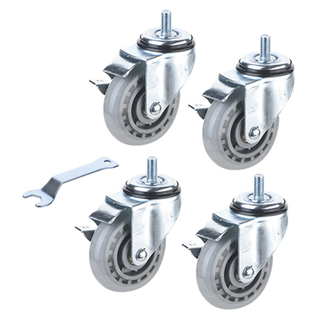 티렉스캐스터 브레이크형 회전 바퀴 4p + 스패너 세트 T504S-6B, 1세트 39,000원