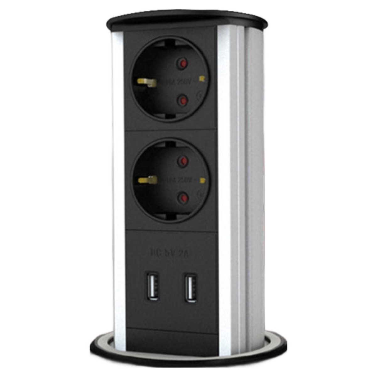 젠아크 푸시풀 팝업 콘센트 - 2구 USB 빌트인 콘센트 책상 테이블 매립 아이클리오 82,000원