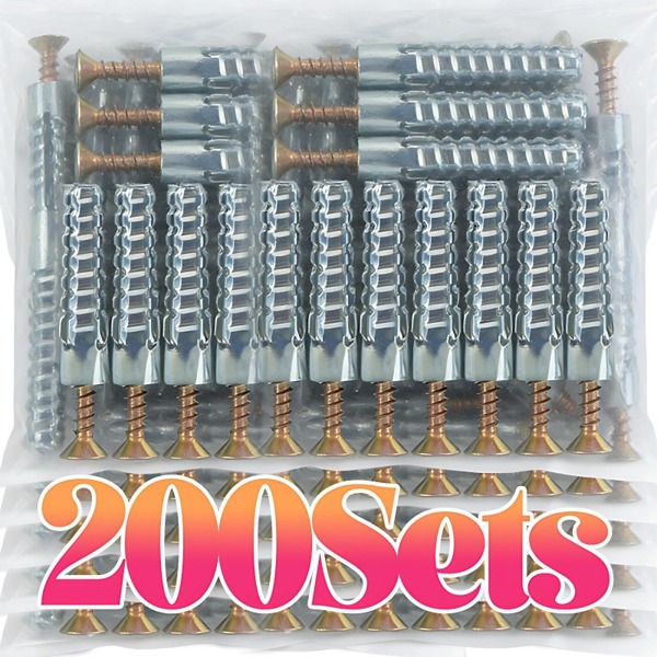 200 10세트 톱니형 셀프 태핑 나사 확장 금속 드릴링 앵커 패스너 파이프 볼트 콘크리트 플러그 튜브 8,650원