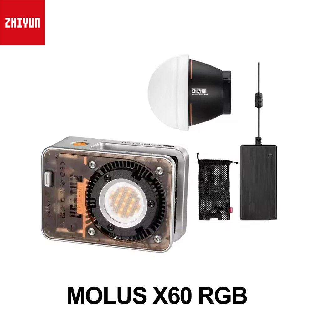 ZHIYUN MOLUS X60 X60RGB 60W COB 비디오 라이트 LED 포켓 조명 휴대용 야외 필 램프 사진 511,900원