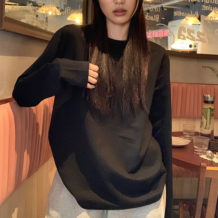 라라온 여성용 루즈핏 베이직 긴팔 무지 티셔츠 TSP2958 7,900원