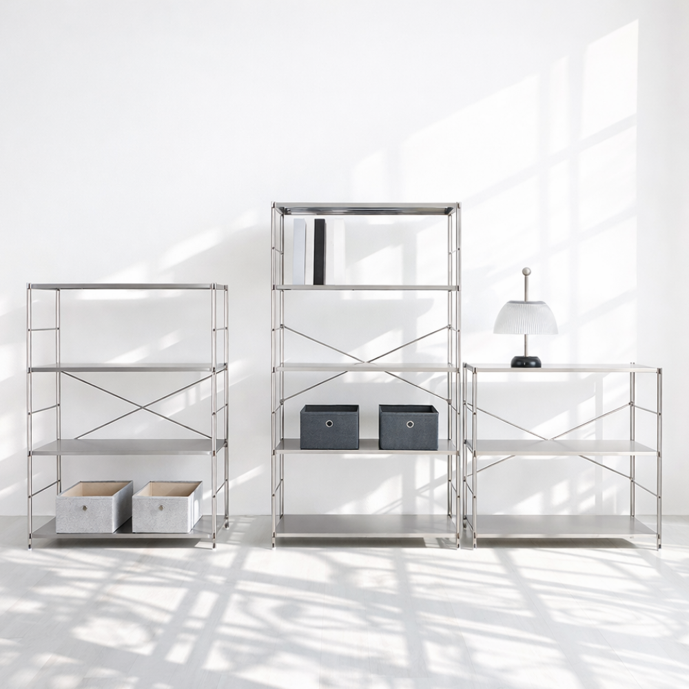 스텐 철제 선반 스테인리스 무인양품 수납 다용도 거실 팬트리 원목 선반 3단 4단 5단 119,900원