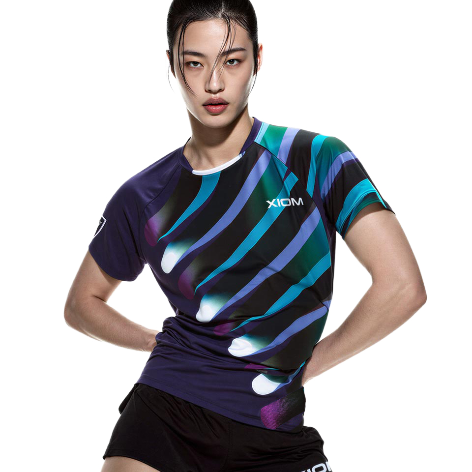 엑시옴(XIOM) 공식 본사 직영 메타(META) 2컬러 기능성 탁구 유니폼 반팔 상의 경기용 탁구복 70,000원