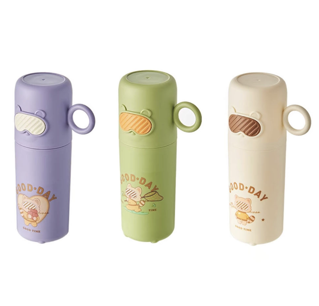 미셀즈픽 휴대용 양치컵 곰돌이 캐릭터 칫솔 케이스 2P세트 혼합색상 9,500원