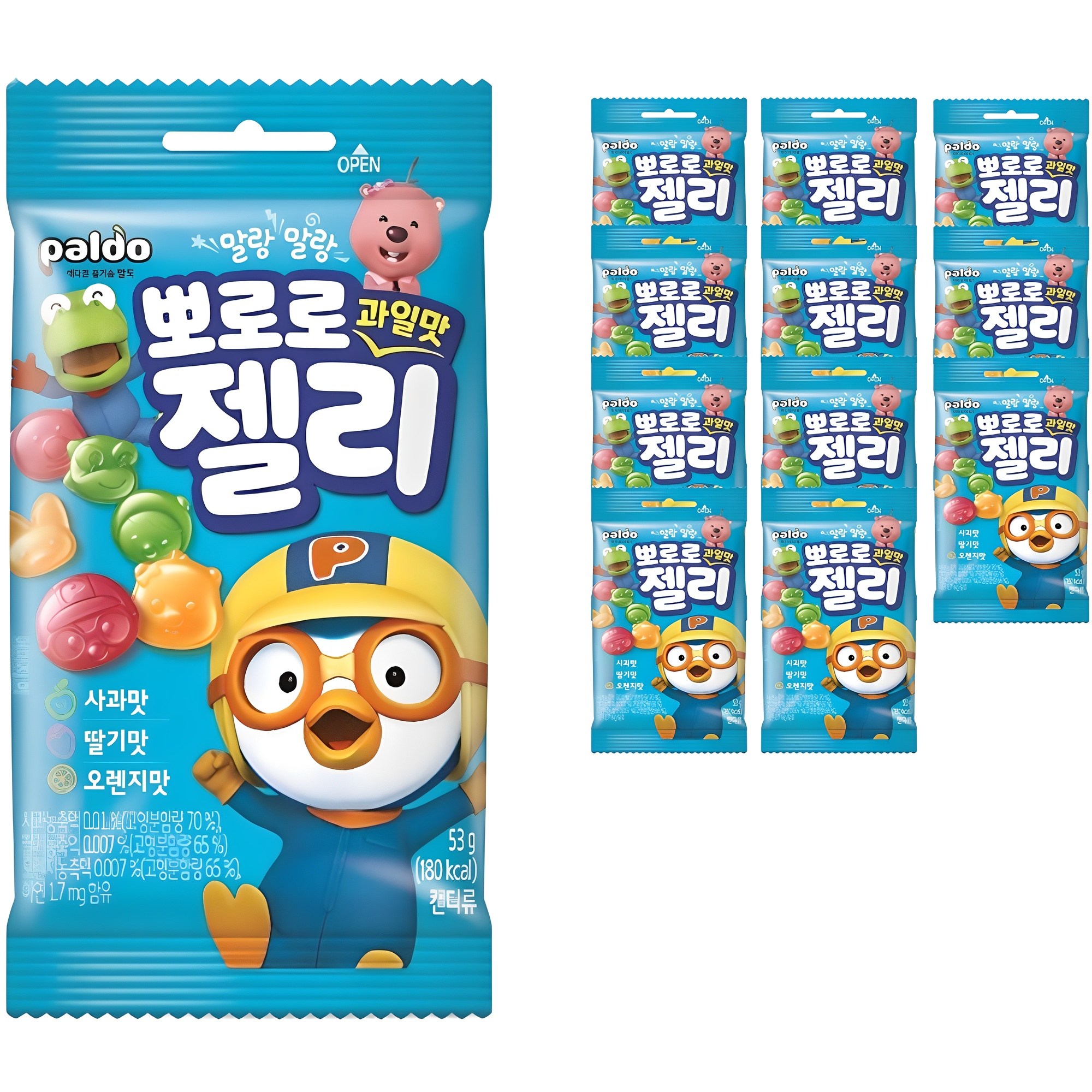 팔도 뽀로로 과일맛 젤리, 53g, 12개 10,020원