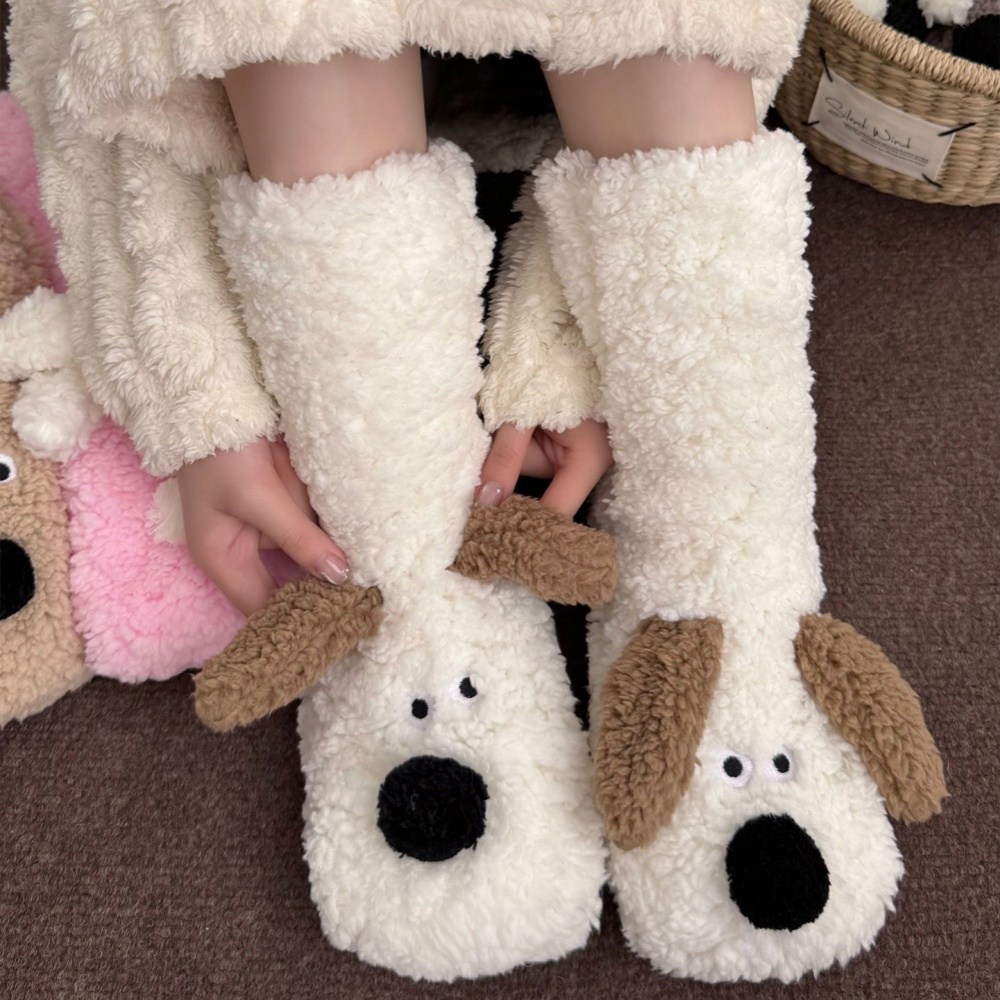 Banjiwu 여성 귀여운 강아지 겨울 수면 양말 수면 양말 임산부 무압박 중목 양말 장목 양말 중목 양말 발열 양말 도톰한 보온 방한 용품 다리 보온기 패션 1족 세트 7,990원