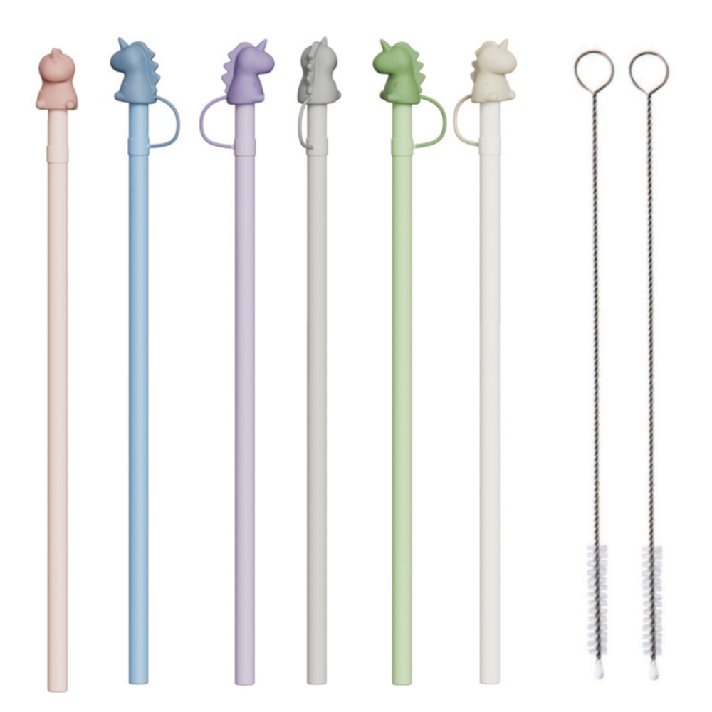 맬슨 실리콘 빨대 6p 스탠리 텀블러 호환 + 빨대마개 일체형 + 세척솔 세트, 1세트, 6개입 21,590원