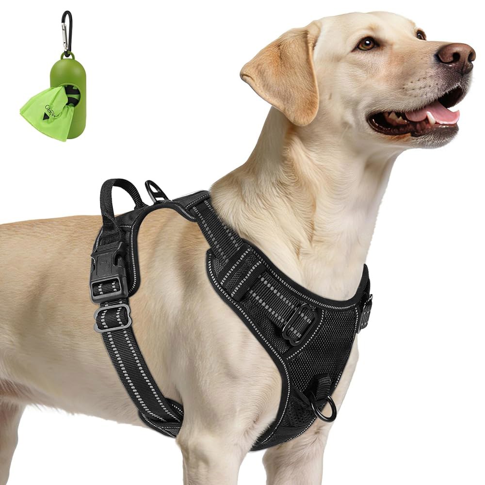 조이테일 노 풀독 하네스 중형견, 전면 클립이 M 손잡이가 반사형 훈련 블랙, 위한 하네스, 및 소프트 보행을 애완동물 조절 간편한 가능한 있는 조끼, 제어 패딩 70,300원