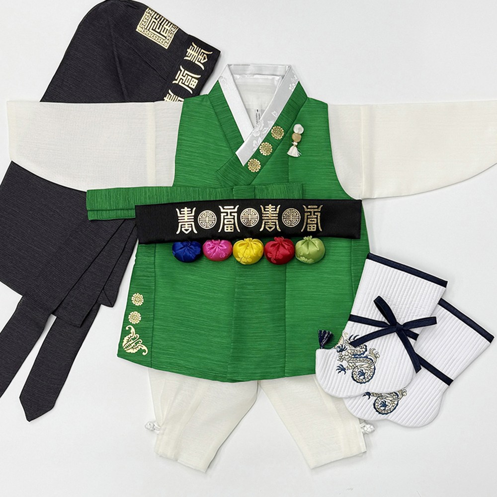 남아한복 태인 금박 초록쾌자 아동 고급(1호-8호) 어린이 돌잔치 아기 유아 주니어 86,000원