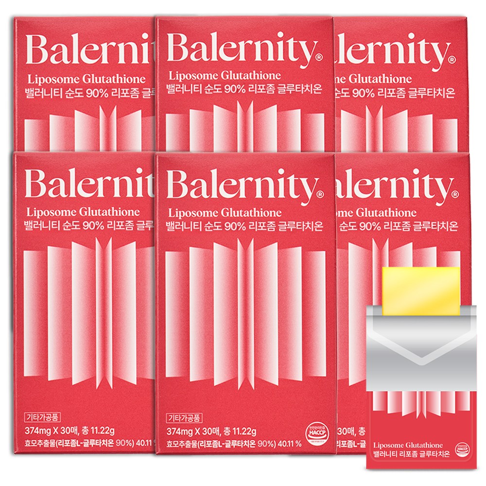 밸러니티 고순도 90% 리포좀 글루타치온 필름 식약청 인증 인지질 코팅, 11.22g, 6개 116,840원