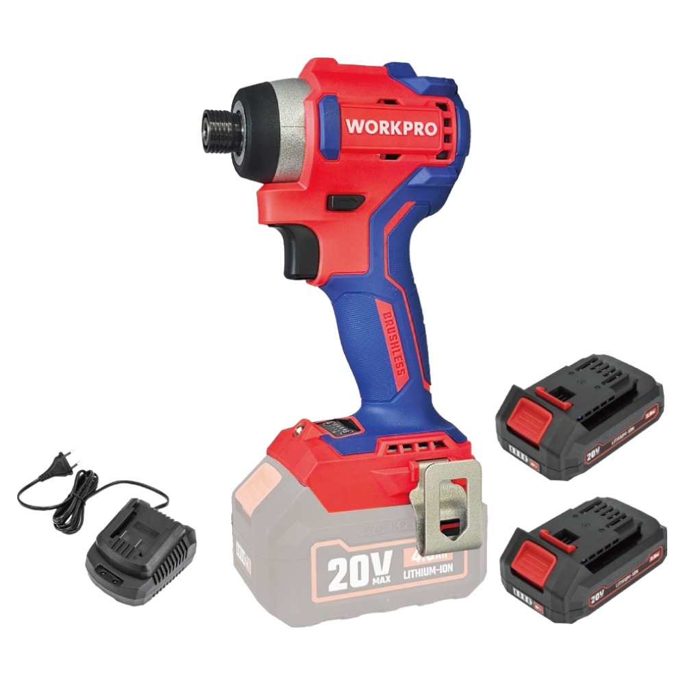 워크프로 20V 충전임팩 드라이버 + 베터리 2p + 충전기 세트 2.0ah WP390102, 1세트 153,000원