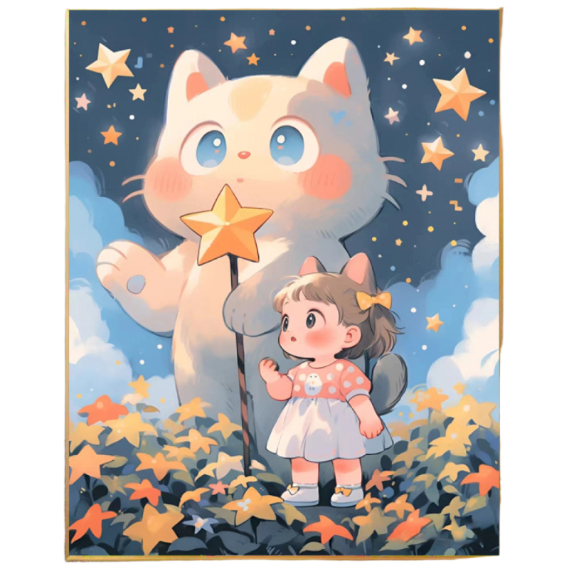 코지하루 DIY 명화그리기 유화 그림 그리기 아크릴화, 고양이와 딸A 30x40 (A879), 1개 18,200원