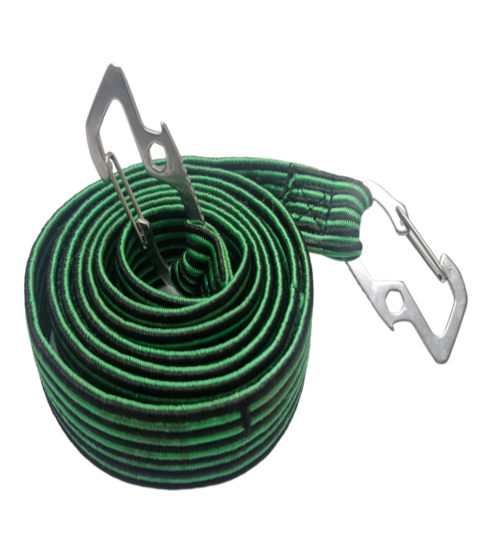 마켓피아 2.5배 넘게 늘어나는 다용도 탈착방지 고정스트랩 로프 자전거 오토바이 카트 고정, 1개, 그린 14,060원