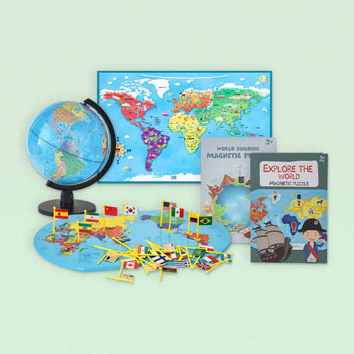 [캐스비] 네이처 세계탐험 5종(1023set) 나라국기 배우기 세계지도 자석보드판 지구본 105,600원