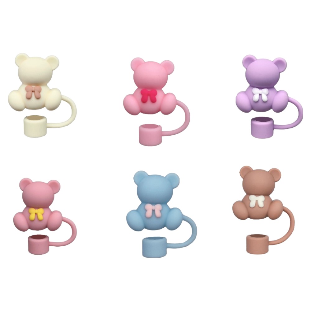 텀블러전용 간편 밀착형 빨대마개 6종 세트 10mm 1말랑베어, 1세트 6,820원