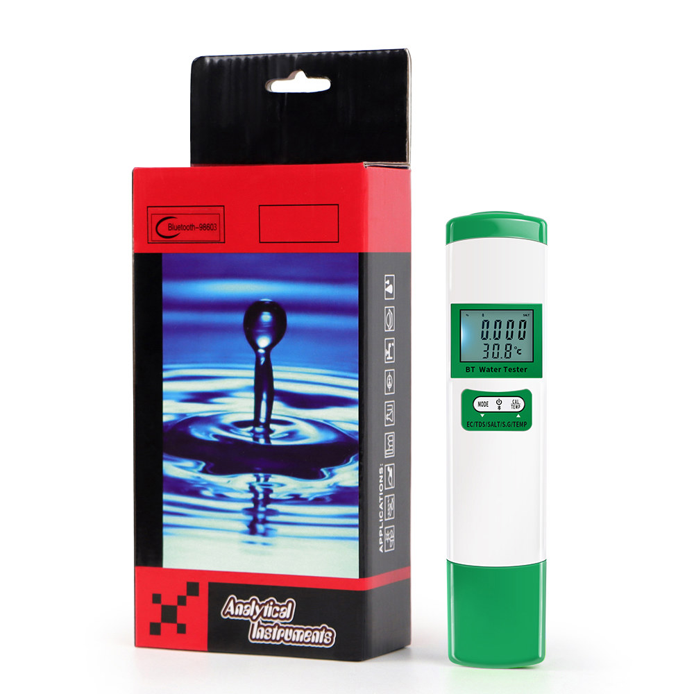 토양 테스터 블루투스 와이파이 PH TDS EC 염분 SG 온도 계량기 수질 검사기, 식수 수족관 수영장 계량기, 5 in 24,300원