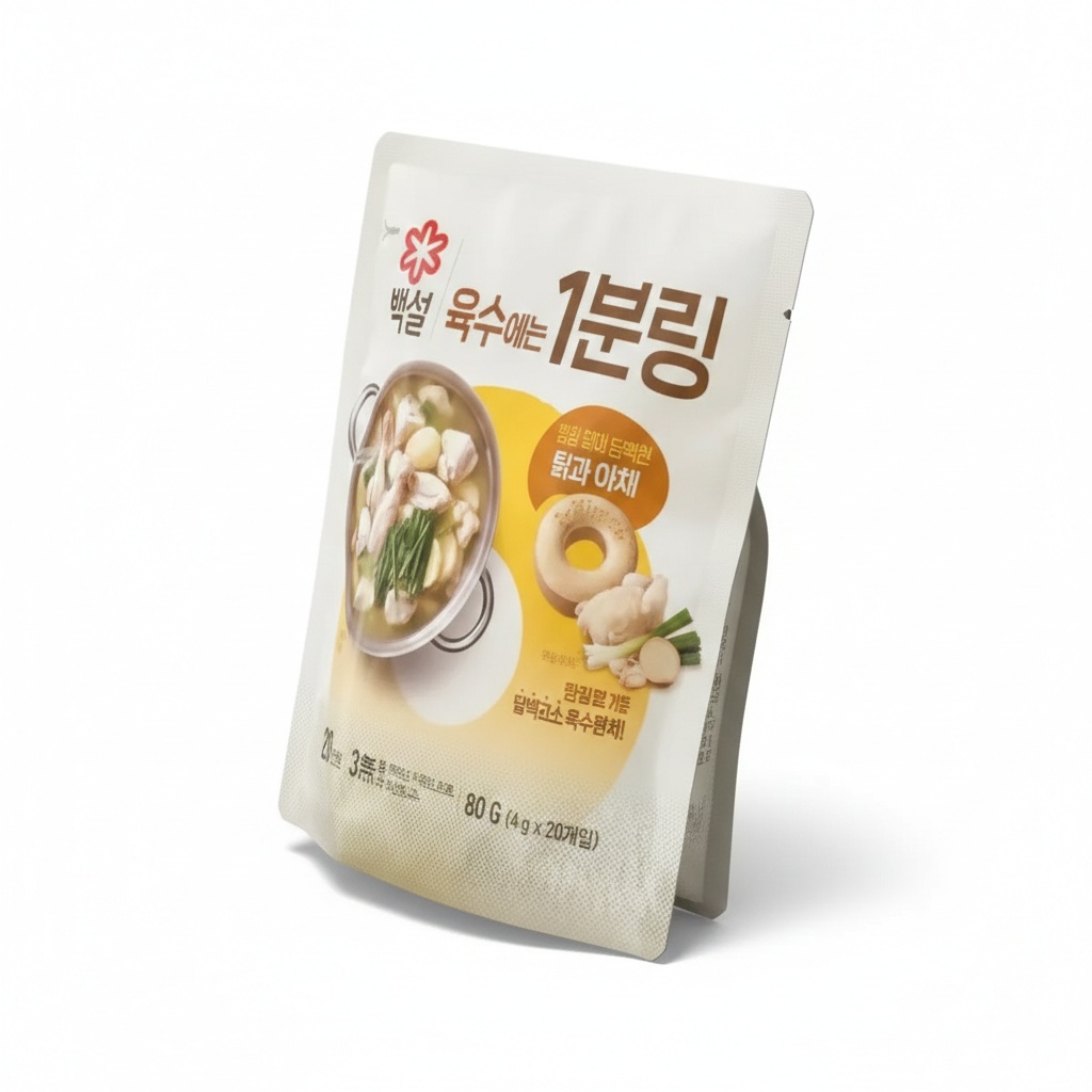 [CJ제일제당]백설 닭과 야채 육수에는 1분링 4g 20개입 x4개(총 80개) 29,450원