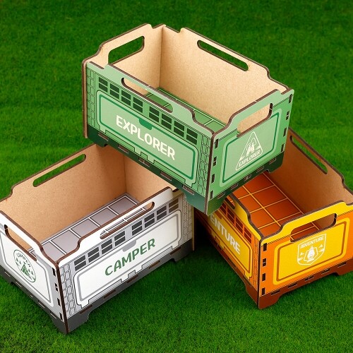 인쇄 우드 DIY 미니어처 캠핑 칼라 폴딩 박스 만들기 놀이 1,800원