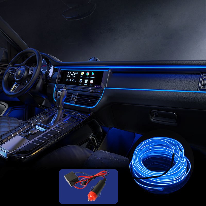Sunwer 자동차 USB 라이트 광섬유 무드등 5m 차량용 EL 라인조명, 1개, 푸른 색 17,800원