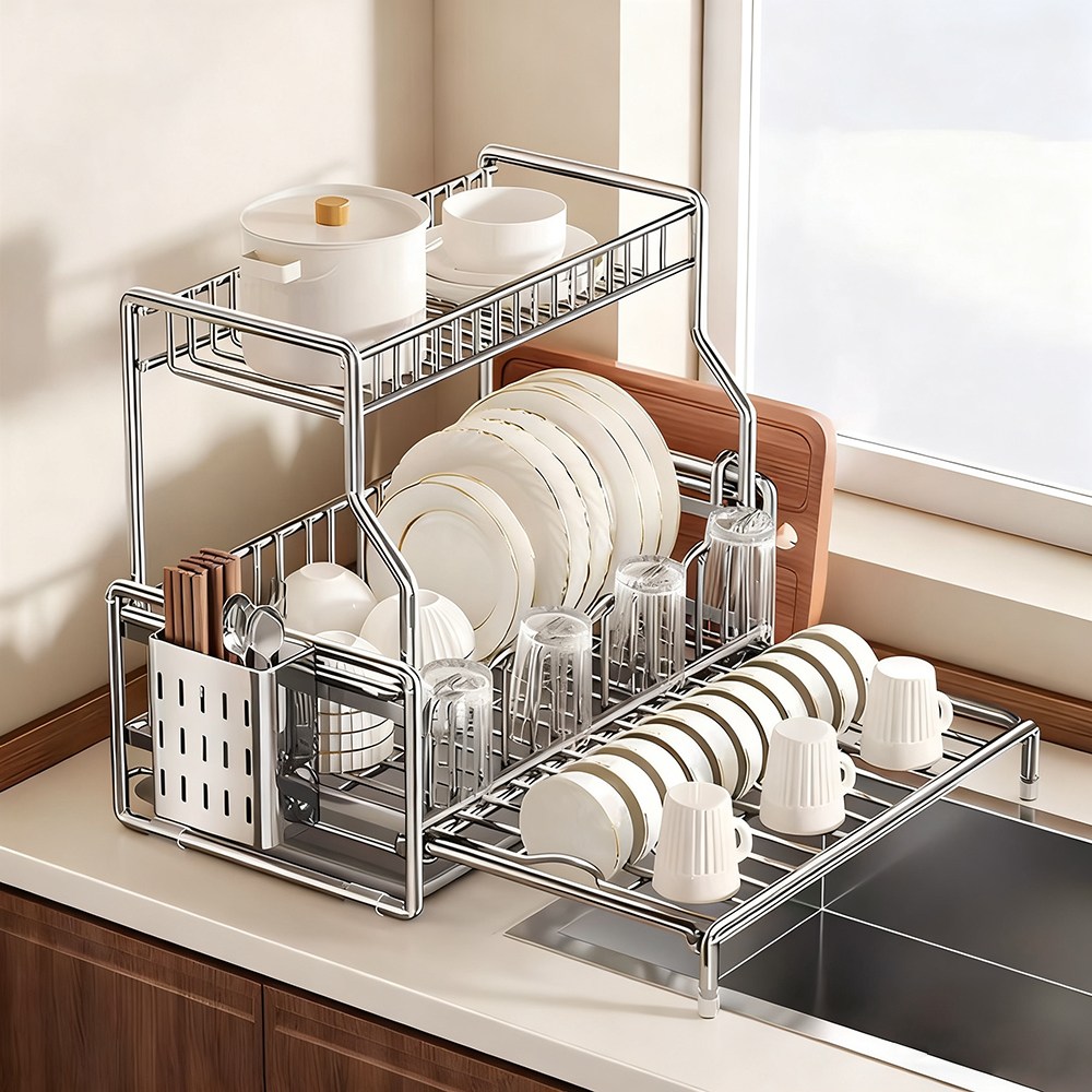 votgl 304 스텐 식기건조대 식기건조대 2단, 실버-2, 1개 45,800원